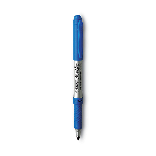 BIC Intensity Fine Tip Permanent Marker, Fine Bullet Tip, Deep Sea Blue, Dozen (GPM11BE)
