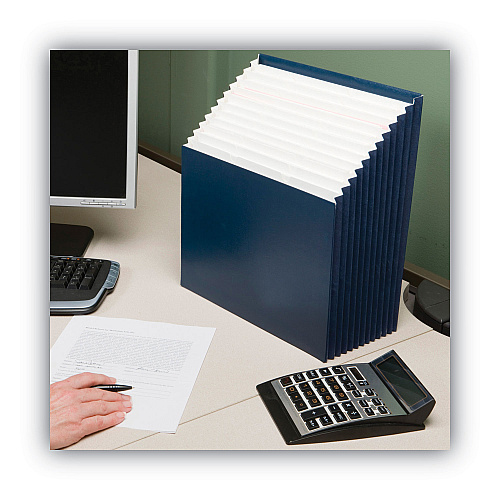 Smead Stadium File, 12 Sections, 1/12-Cut Tabs, Letter Size, Navy (70211)