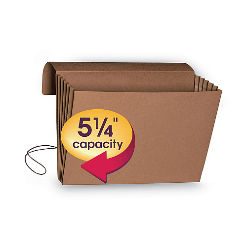 Smead Redrope Expanding Wallet With Elastic Cord, 5.25" Expansion, 1 Section, Elastic Cord Closure, Legal Size, Redrope, 10/Box (71111)