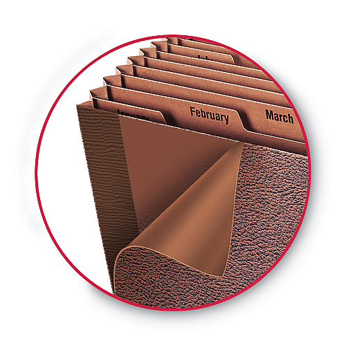 Smead TUFF Expanding Open-Top Stadium File, 12 Sections, 1/12-Cut Tabs, Legal Size, Redrope (70490)