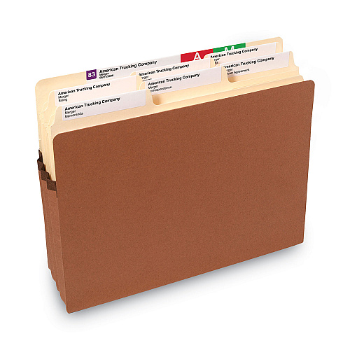 Smead Recycled Top Tab File Pockets, 3.5" Expansion, Letter Size, Redrope, 25/Box (73205)