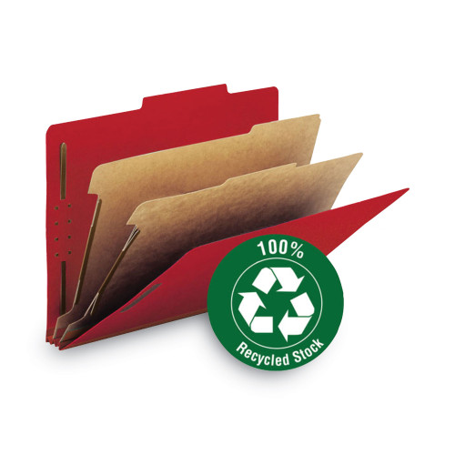 Smead 100 Recycled Pressboard Classification Folders, 2 Dividers