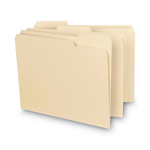 Smead Interior File Folders, 1/3-Cut Tabs: Assorted, Letter Size, 0.75" Expansion, Manila, 100/Box (10230)