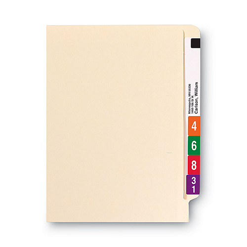 Smead 100% Recycled Manila End Tab Folders, Straight Tabs, Letter Size, 0.75" Expansion, Manila, 100/Box (24160)