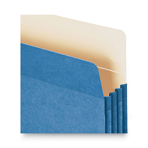 Smead Colored File Pockets, 3.5" Expansion, Letter Size, Blue (73225)