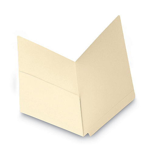 Smead Heavyweight Manila End Tab Pocket Folders, Interior Front Panel Pocket, Straight Tabs, Letter Size, 11-pt Manila, 50/Box (24115)