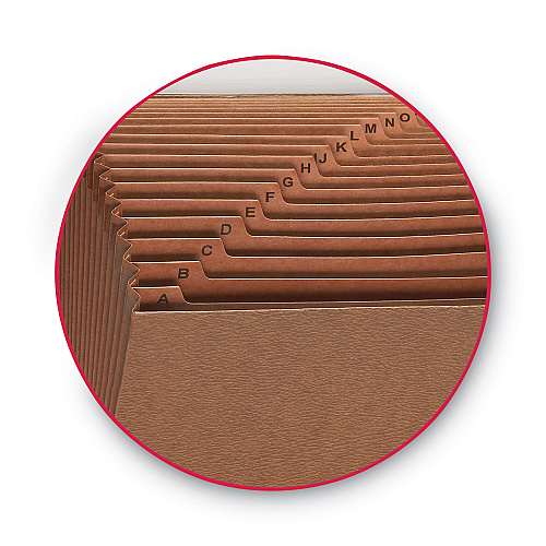Smead TUFF Expanding Open-Top Stadium File, 21 Sections, 1/21-Cut Tabs, Legal Size, Redrope (70430)