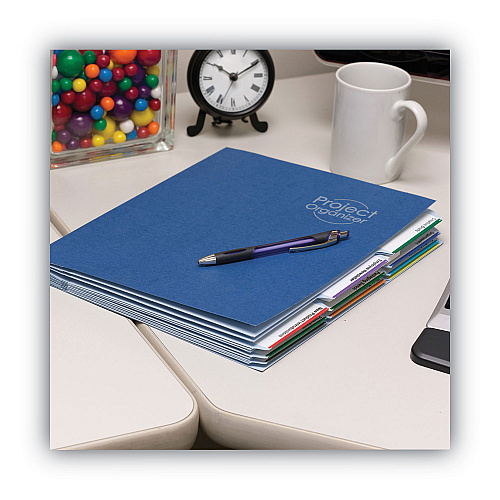 Smead 10-Pocket Project Organizer with Indexed Tabs (1-10), 10 Sections, Unpunched, 1/3-Cut Tabs, Letter Size, Lake Blue/Navy Blue (89200)