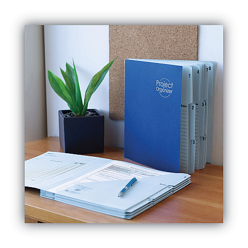 Smead 10-Pocket Project Organizer with Indexed Tabs (1-10), 10 Sections, Unpunched, 1/3-Cut Tabs, Letter Size, Lake Blue/Navy Blue (89200)