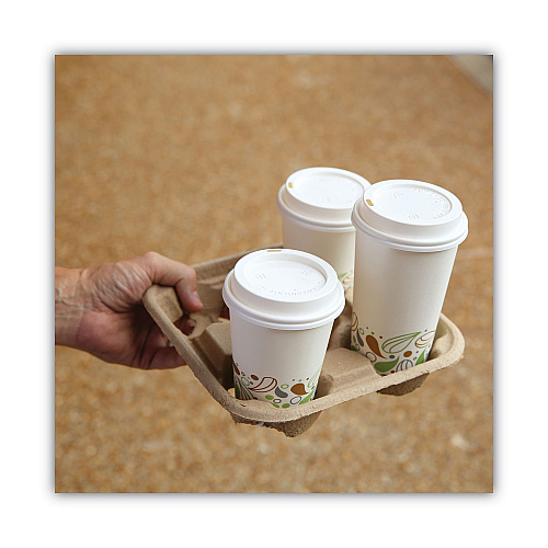 Boardwalk&reg; Cup Tray, 8-32 oz, Four Cups, 300/Carton (BWK4CUPCARRIER)