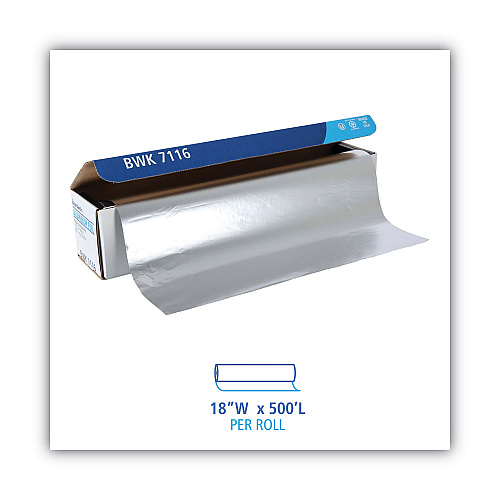 Boardwalk&reg; Extra Standard Aluminum Foil Roll, 18" x 500 ft, 1 Roll (BWK7114)