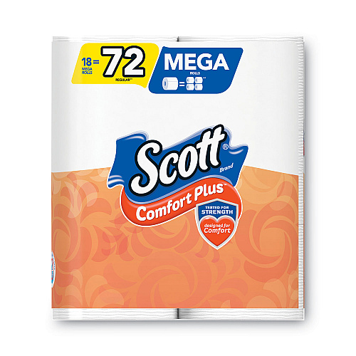 Scott&reg; ComfortPlus Toilet Paper, 1-Ply, 425 Sheets, 18 Rolls (5425849729)