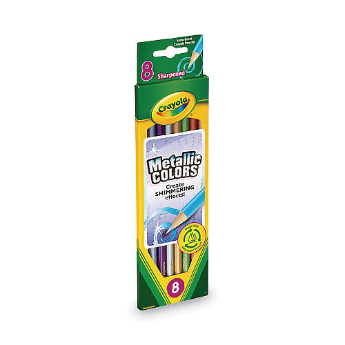 Crayola Metallic Colors Pencil Set, Assorted Metallic Lead and Barrel Colors, 8/Pack (683708)