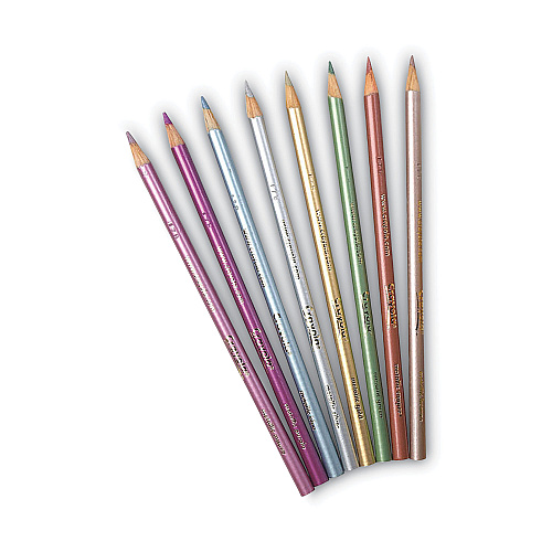 Crayola Metallic Colors Pencil Set, Assorted Metallic Lead and Barrel Colors, 8/Pack (683708)