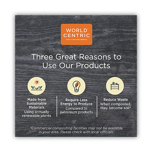 World Centric TPLA Compostable Cutlery, Knife, 6.7", White, 750/Carton (KNPSI)