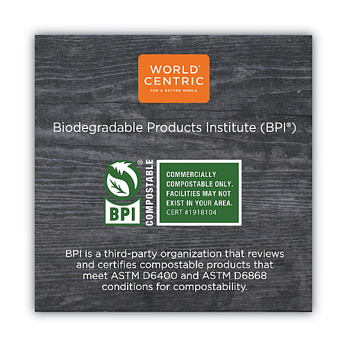 World Centric TPLA Compostable Cutlery, Knife, 6.7", White, 750/Carton (KNPSI)