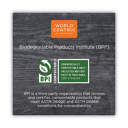 World Centric TPLA Compostable Cutlery, Fork, 6.3", White, 750/Carton (FOPSI)