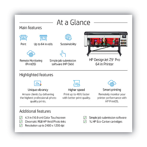 HP DesignJet Z9+ Pro 64" Wide Format Inkjet Printer (2RM82A)