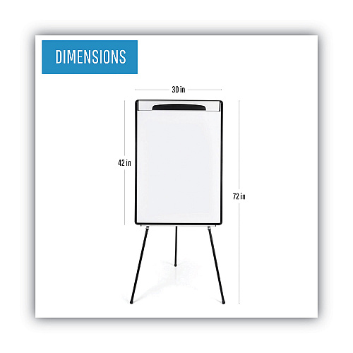 MasterVision Magnetic Gold Ultra Dry Erase Tripod Easel with Extension Arms, 32" to 72", Black/Silver (EA23062119)