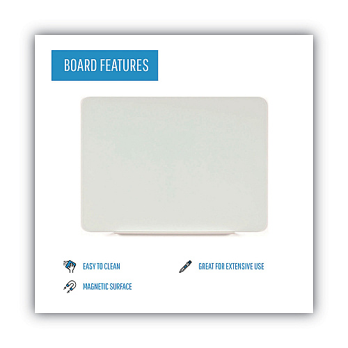 MasterVision Magnetic Glass Dry Erase Board, 36 x 24, Opaque White Surface (GL070101)