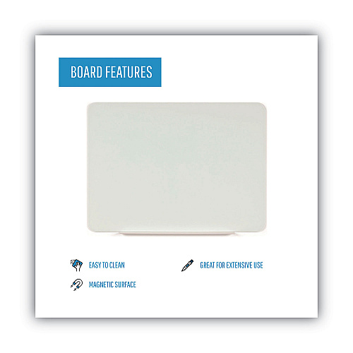 MasterVision Magnetic Glass Dry Erase Board, 48 x 36, Opaque White Surface (GL080101)