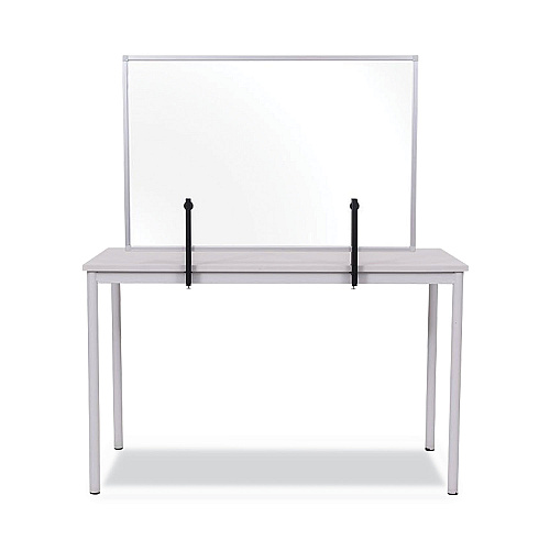 MasterVision Protector Series Glass Aluminum Desktop Divider, 40.9 x 0.16 x 27.6, Clear (GL34019101)