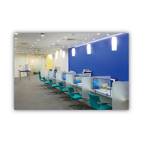 MasterVision Protector Series Glass Aluminum Desktop Divider, 40.9 x 0.16 x 27.6, Clear (GL34019101)