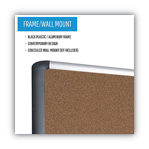 MasterVision Tech Cork Board, 48 x 36, Tan Surface, Silver/Black Aluminum Frame (MVI050501)