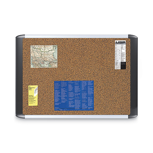 MasterVision Tech Cork Board, 48 x 36, Tan Surface, Silver/Black Aluminum Frame (MVI050501)