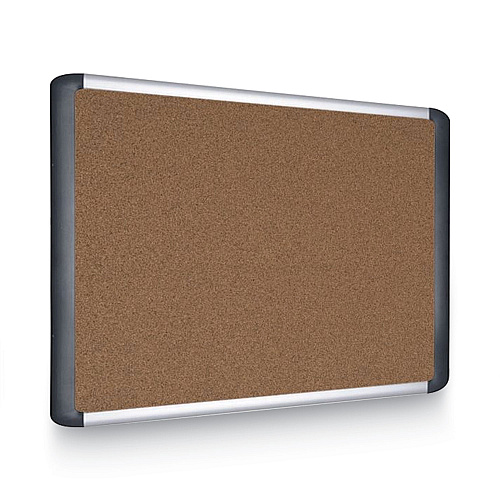 MasterVision Tech Cork Board, 48 x 36, Tan Surface, Silver/Black Aluminum Frame (MVI050501)