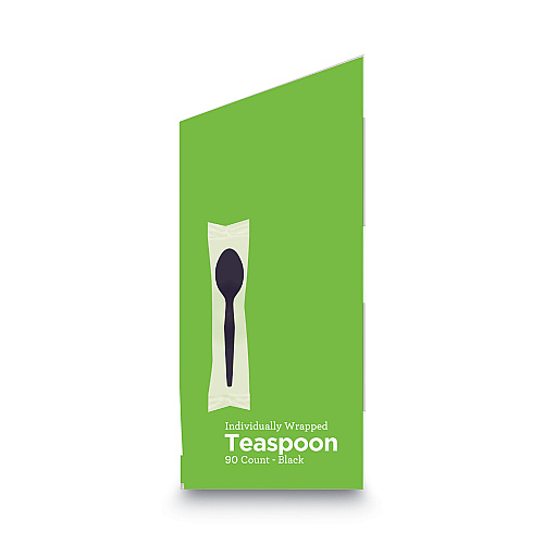 Dixie GrabN Go Wrapped Cutlery, Teaspoons, Black, 90/Box (TM5W540PK)