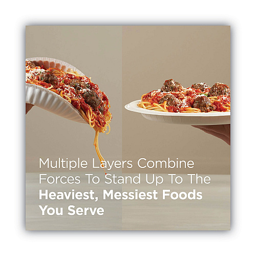 Dixie Pathways Soak Proof Shield Heavyweight Paper Plates, 8.5" dia, Green/Burgundy, 125/Pack (SXP9PATHPK)