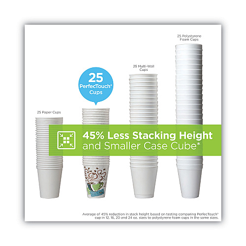 Dixie PerfecTouch Paper Hot Cups and Lids Combo, 10 oz, Multicolor, 50 Cups/Lids/Pack, 6 Packs/Carton (5310CMB600CT)