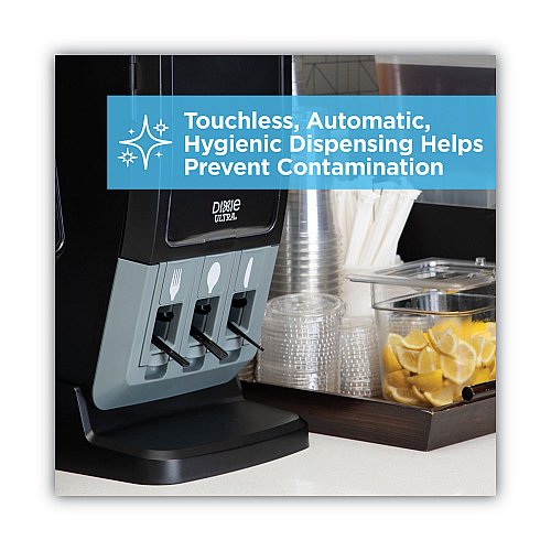 Dixie SmartStock Tri-Tower Dispenser, Forks/Knives/Spoons, 13.16 x 16.07 x 31.03, Black/Gray (DUSSTDSP3)