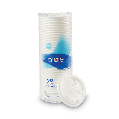 Dixie White Dome Lid Fits 10 oz to 16 oz Perfectouch Cups, 12 oz to 20 oz Hot Cups, WiseSize, 500/Carton (9542500DXCT)