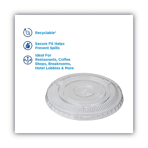 Dixie Cold Drink Cup Lids, Fits 9 oz to 12 oz Plastic Cold Cups, Clear, 100/Sleeve, 10 Sleeves/Carton (CL912PET)
