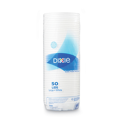 Dixie Dome Drink-Thru Lids, Fits 10 oz to 16 oz PerfecTouch; 12 oz to 20 oz WiseSize Cup, White, 50/Pack (9542500DXPK)