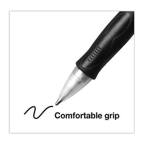 BIC Velocity Easy Glide Ballpoint Pen Value Pack, Retractable, Medium 1 mm, Black Ink, Black Barrel, 36/Pack (VLG361BK)