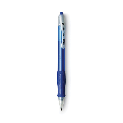 BIC Velocity Easy Glide Ballpoint Pen Value Pack, Retractable, Medium 1 mm, Blue Ink, Translucent Blue Barrel, 36/Pack (VLG361BE)