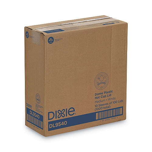 Dixie Sip-Through Dome Hot Drink Lids, Fits 10 oz Cups, White, 100/Pack (DL9540)