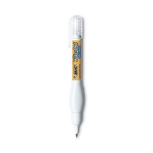 BIC Wite-Out Shake 'n Squeeze Correction Pen, Needle Tip, 0.27 oz, White, 4/Pack (WOSQPP418)
