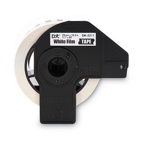 Brother Continuous Film Label Tape, 1.1" x 50 ft Roll, White (DK2211)