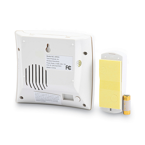 Tatco Wireless Doorbell, Battery Operated, 1.38 x 0.75 x 3.5, Bone (57910)
