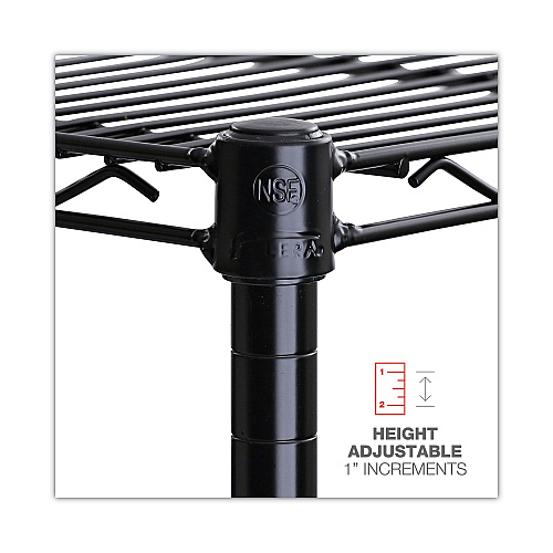 Alera NSF Certified 6-Shelf Wire Shelving Kit, 48w x 18d x 72h, Black (ALESW664818BL)
