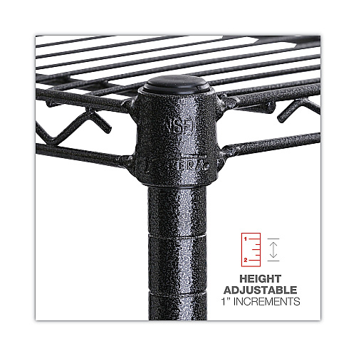 Alera NSF Certified 6-Shelf Wire Shelving Kit, 48w x 18d x 72h, Black Anthracite (ALESW664818BA)