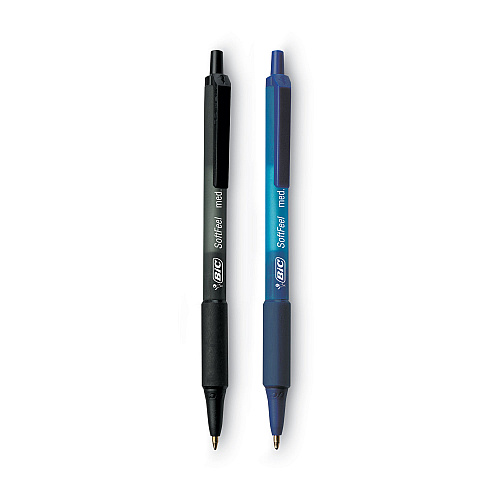 BIC Soft Feel Ballpoint Pen Value Pack, Retractable, Medium 1 mm, Assorted Ink and Barrel Colors, 36/Pack (SCSM361AST)