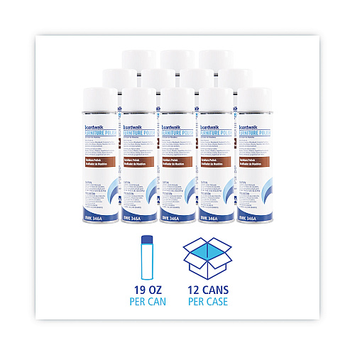 Boardwalk&reg; Aerosol Furniture Polish, Lemon Scent, 12 Cans (BWK346ACT)