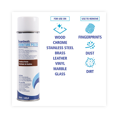 Boardwalk&reg; Furniture Polish, Lemon Scent, 19 oz Aerosol Can (BWK346AEA)