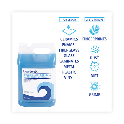 Boardwalk&reg; Glass Cleaner with Ammonia, 1 Gallon Bottle (BWK4714AEA)