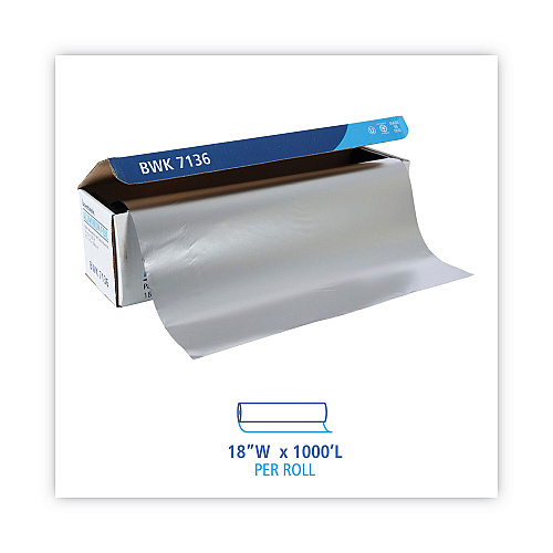 Boardwalk&reg; Extra Heavy-Duty Aluminum Foil Roll, 18" x 1000 ft, 1 Roll (BWK7136)